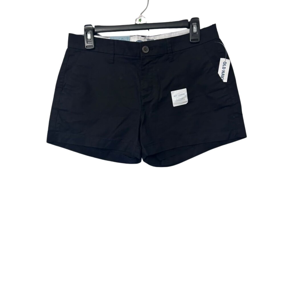 Old Navy Shorts Women Size 4 Black Chino Mini Flat Casual New